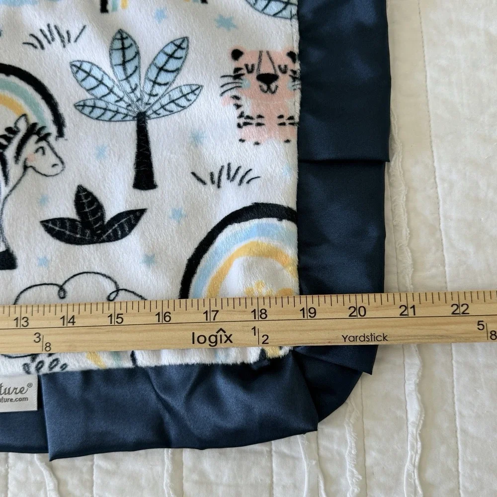 Baby Lovey‎ Blanket Gift Boy Zoo Animal Security Satin Trim 12x20